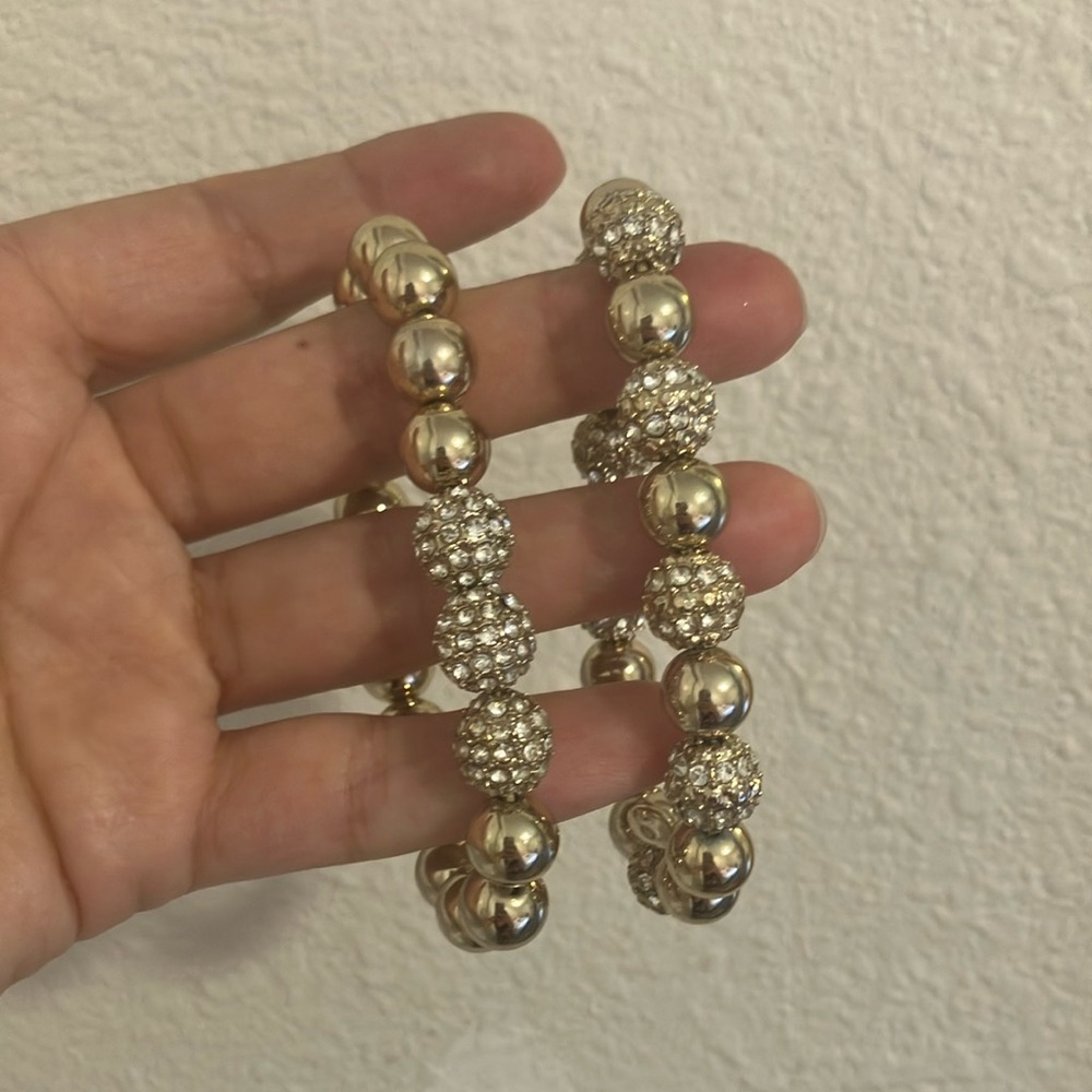 J. Crew Factory Gold Beaded Pave Bracelet set